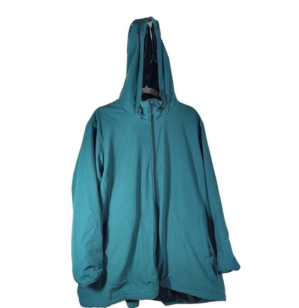 Duluth Trading Co Faux Fur Lined Hooded Jacket Teal 4X